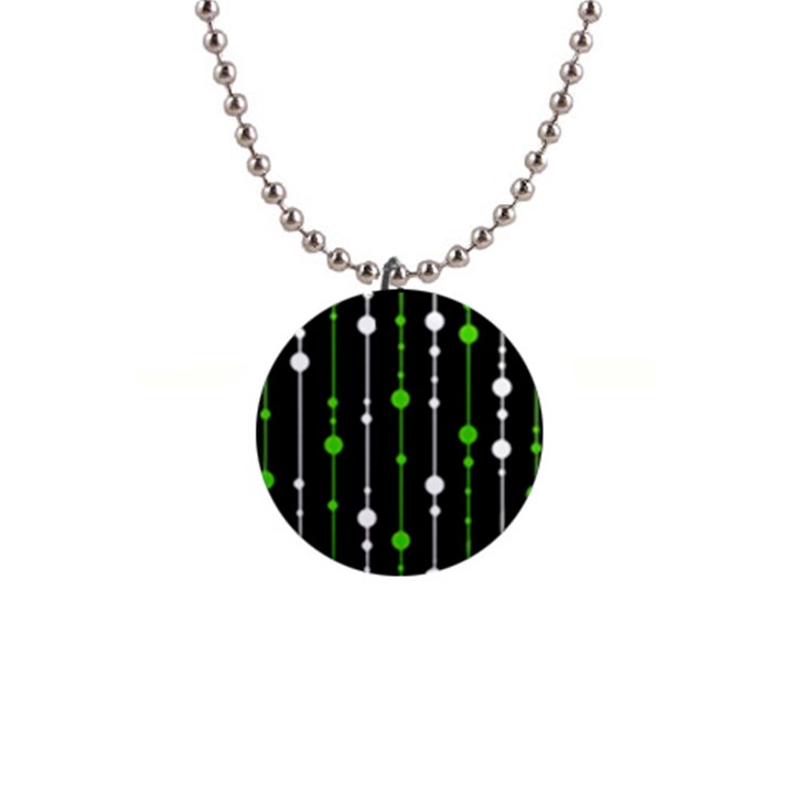 Green, white and black pattern Button Necklaces