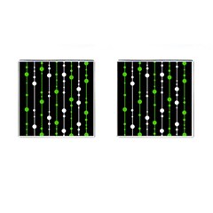 Green, White And Black Pattern Cufflinks (square)