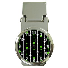 Green, White And Black Pattern Money Clip Watches