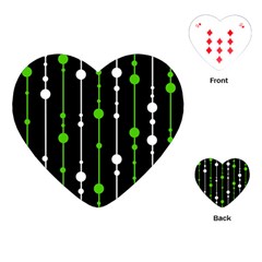 Green, White And Black Pattern Playing Cards (heart) 