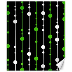 Green, White And Black Pattern Canvas 8  X 10 