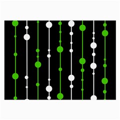 Green, White And Black Pattern Large Glasses Cloth (2-side)