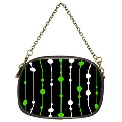 Green, White And Black Pattern Chain Purses (one Side)  by Valentinaart