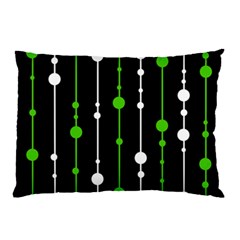 Green, White And Black Pattern Pillow Case by Valentinaart