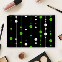 Green, White And Black Pattern Cosmetic Bag (large)  by Valentinaart