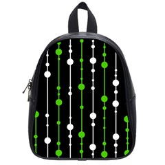 Green, White And Black Pattern School Bags (small) 