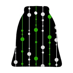 Green, White And Black Pattern Bell Ornament (2 Sides)