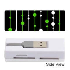 Green, White And Black Pattern Memory Card Reader (stick)  by Valentinaart