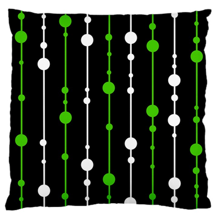 Green, white and black pattern Large Cushion Case (Two Sides)