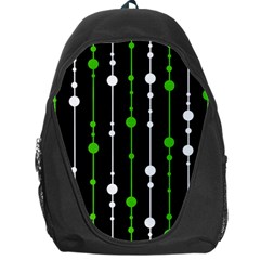 Green, White And Black Pattern Backpack Bag