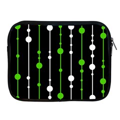 Green, White And Black Pattern Apple Ipad 2/3/4 Zipper Cases