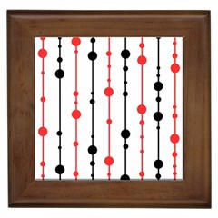 Red, Black And White Pattern Framed Tiles