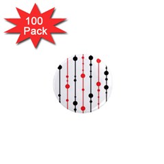 Red, Black And White Pattern 1  Mini Magnets (100 Pack)  by Valentinaart