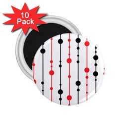 Red, Black And White Pattern 2 25  Magnets (10 Pack) 