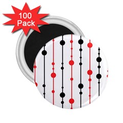 Red, Black And White Pattern 2 25  Magnets (100 Pack)  by Valentinaart