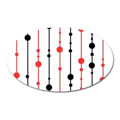 Red, Black And White Pattern Oval Magnet