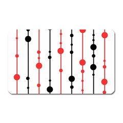 Red, Black And White Pattern Magnet (rectangular)