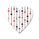 Red, black and white pattern Heart Magnet Front