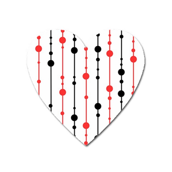 Red, black and white pattern Heart Magnet