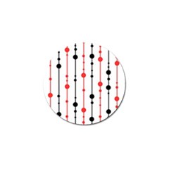 Red, Black And White Pattern Golf Ball Marker (10 Pack)