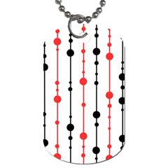 Red, Black And White Pattern Dog Tag (two Sides)