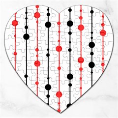 Red, Black And White Pattern Jigsaw Puzzle (heart)