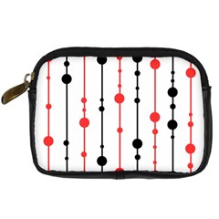 Red, Black And White Pattern Digital Camera Cases