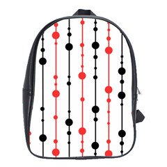 Red, Black And White Pattern School Bags(large) 