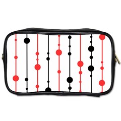 Red, Black And White Pattern Toiletries Bags