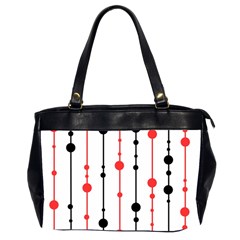 Red, Black And White Pattern Office Handbags (2 Sides) 