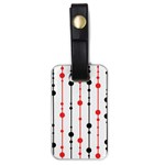 Red, black and white pattern Luggage Tags (One Side)  Front