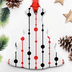 Red, Black And White Pattern Christmas Tree Ornament (2 Sides)