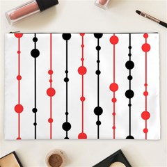 Red, Black And White Pattern Cosmetic Bag (xxl)  by Valentinaart