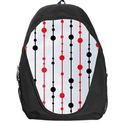 Red, Black And White Pattern Backpack Bag by Valentinaart