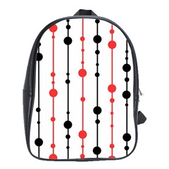 Red, Black And White Pattern School Bags (xl) 