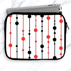 Red, Black And White Pattern Apple Ipad 2/3/4 Zipper Cases by Valentinaart