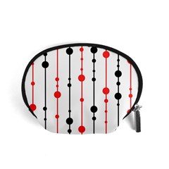 Red, Black And White Pattern Accessory Pouches (small) 