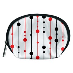 Red, Black And White Pattern Accessory Pouches (medium) 