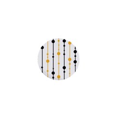 Yellow, Black And White Pattern 1  Mini Magnets by Valentinaart