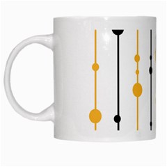 Yellow, Black And White Pattern White Mugs