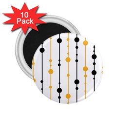 Yellow, Black And White Pattern 2 25  Magnets (10 Pack) 