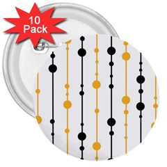 Yellow, Black And White Pattern 3  Buttons (10 Pack)  by Valentinaart