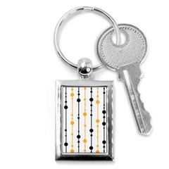 Yellow, Black And White Pattern Key Chains (rectangle) 