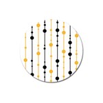 Yellow, black and white pattern Magnet 3  (Round) Front