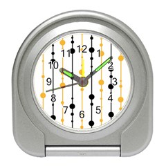 Yellow, Black And White Pattern Travel Alarm Clocks