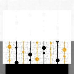 Yellow, Black And White Pattern Rectangular Jigsaw Puzzl