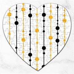 Yellow, Black And White Pattern Jigsaw Puzzle (heart)