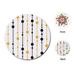 Yellow, Black And White Pattern Playing Cards (round) 