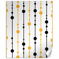 Yellow, Black And White Pattern Canvas 16  X 20   by Valentinaart