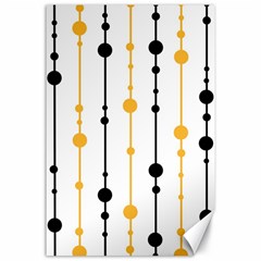 Yellow, Black And White Pattern Canvas 24  X 36 